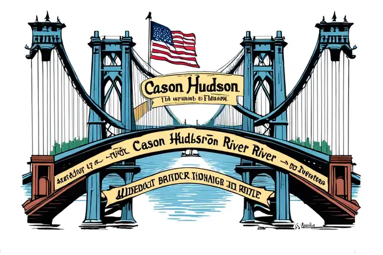 Kids Names Cason Hudson River bridge 2 tattoo design idea