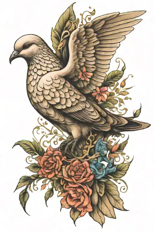 dove of peace love tattoo design idea