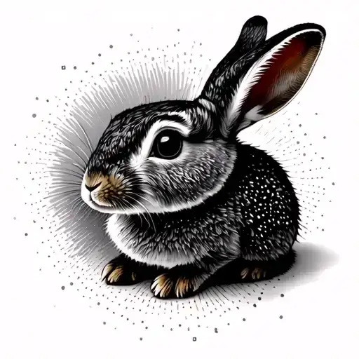 white rabbit matrix tattoo design idea