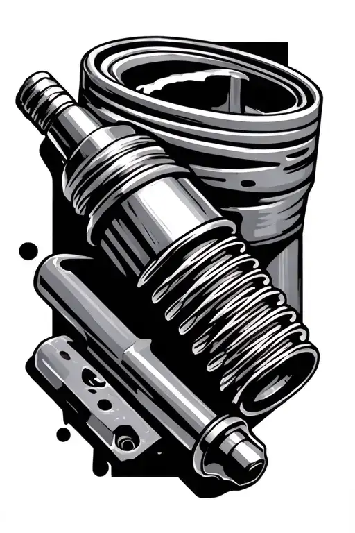 piston rods spark plugs tattoo design idea