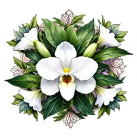 white cattleya tattoo design idea