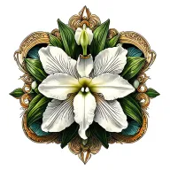 white cattleya tattoo design idea