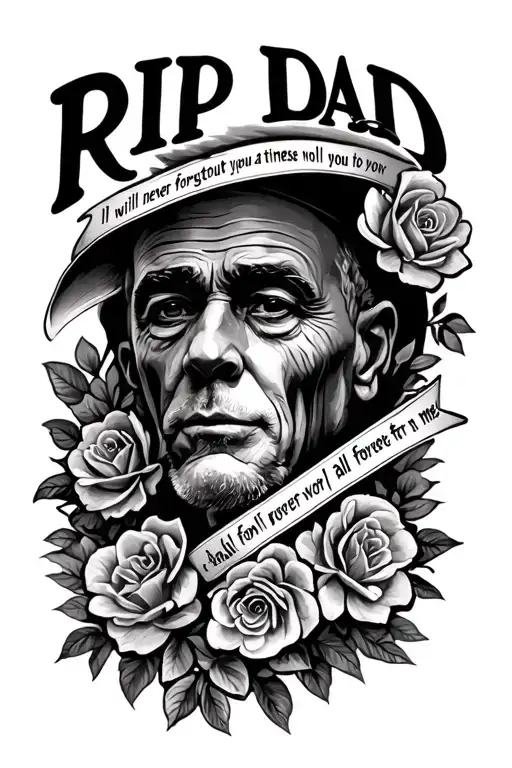RIP DAD I will never forget about you and all those times you were there for me I will forever miss you and all the mem tattoo design idea