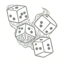 dice and flames  tattoo design idea