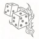 dice and flames  tattoo design idea