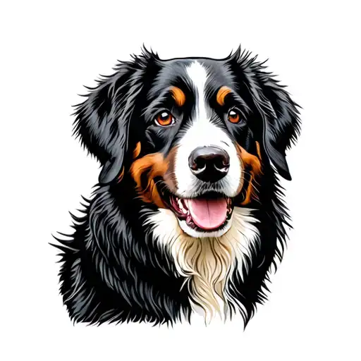 Bernese Mountain Dog on Harley tattoo design idea