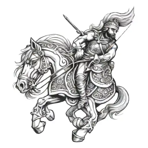 persian warrior tattoo design idea