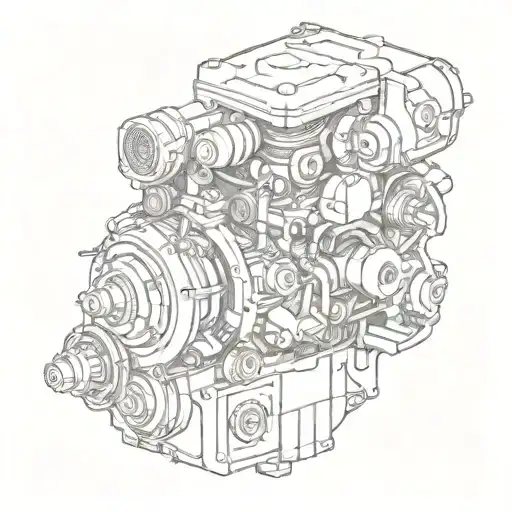 Subaru engine parts tattoo design idea