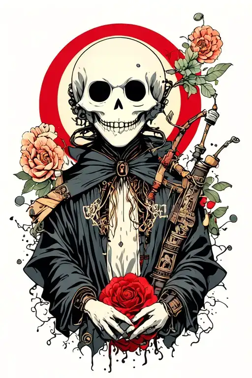 jack skelington gamble post apocalyptic  tattoo design idea