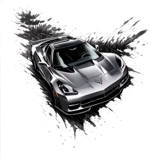 corvette c6 tattoo design idea