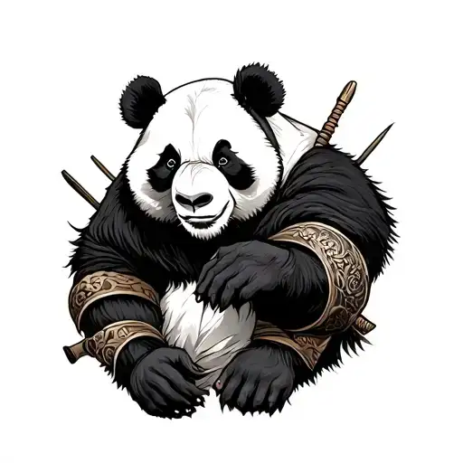 panda warrior sleeve tattoo design tattoo design idea
