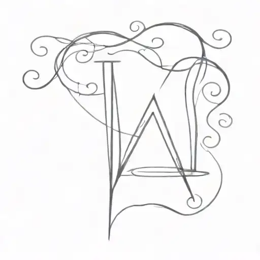 hidden letter M and D hidden tattoo design idea