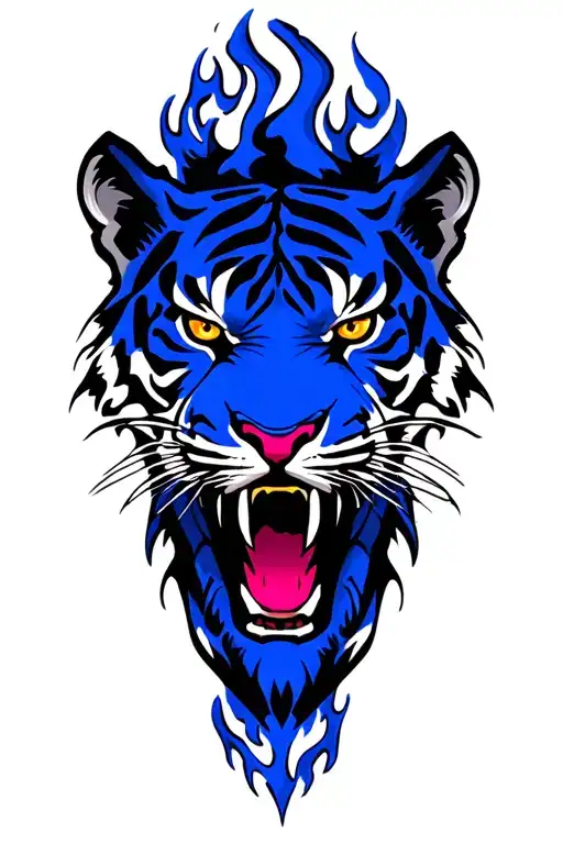 fire tiger tattoo design idea