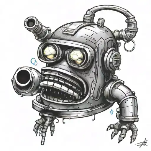 bender from futurama tattoo design idea