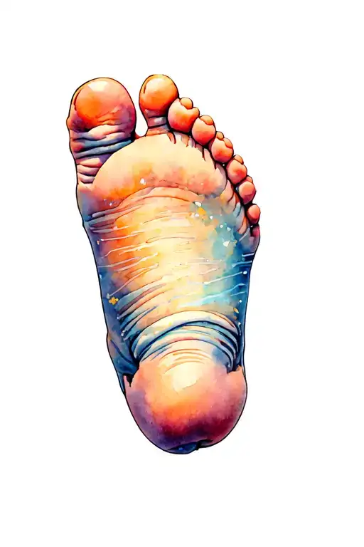 baby feet walking tattoo design idea