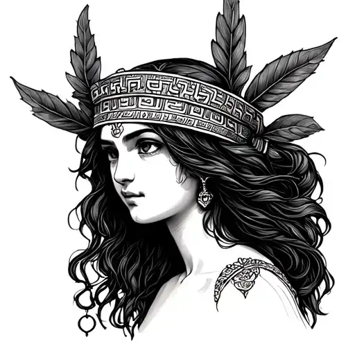 Greek pandora girl box fineline tattoo tattoo design idea