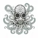 octopus with gas mask tattoo design idea