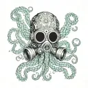 octopus with gas mask tattoo design idea
