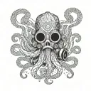 octopus with gas mask tattoo design idea
