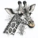 giraffe standing tattoo design idea