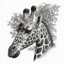giraffe standing tattoo design idea