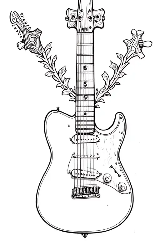 guitar cross tattoo tattoo design idea