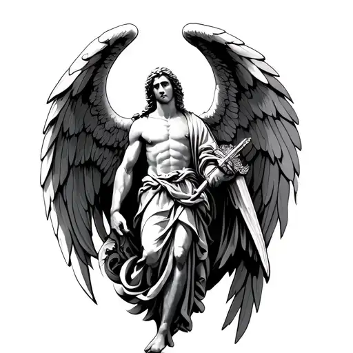 saint michael tattoo design idea