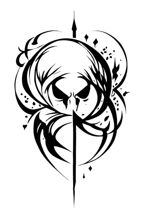 tattoo for biceps which includes dark gothic elements and is feminine tattoo design idea