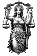 lady justice holding scales tattoo design idea