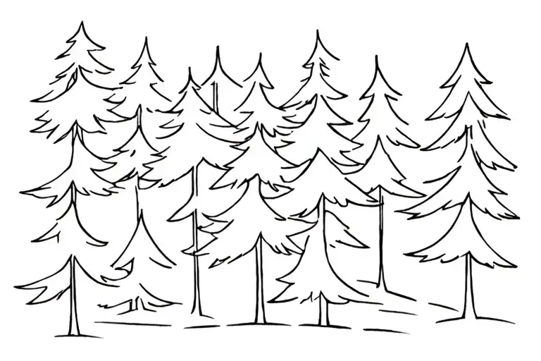 evergreen trees 8 tattoo design idea