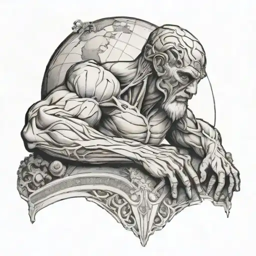 the atlas titan resting against the earth tattoo design idea