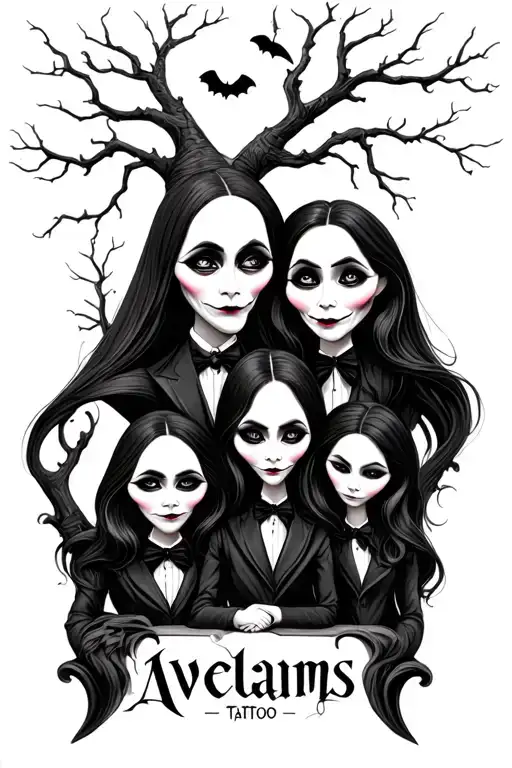 Addams family tattoo design idea