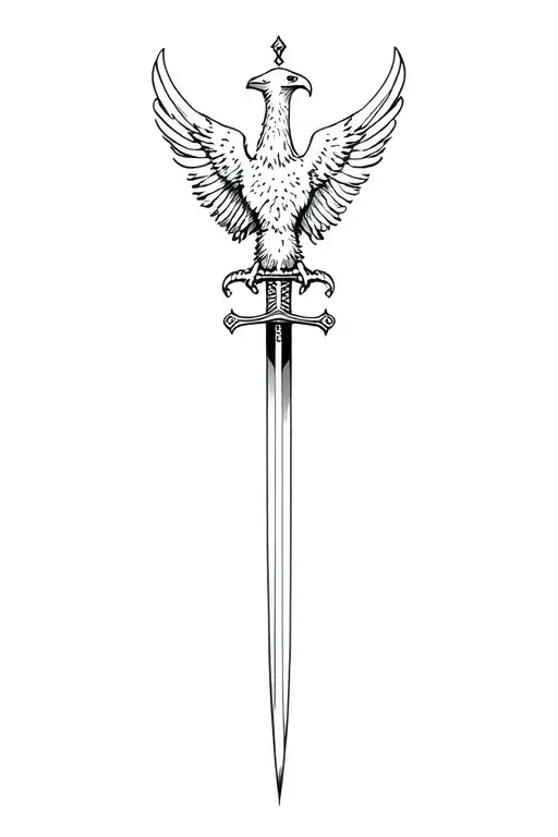 Let the eagle and sword tattoo design idea