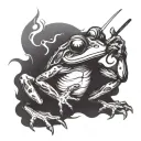 ninja frog smoking tattoo design idea