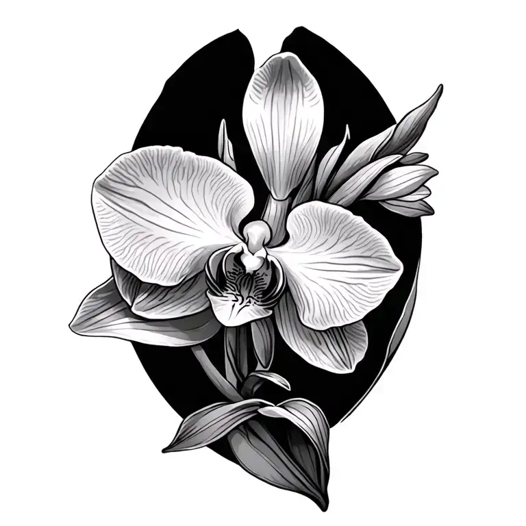 orchid flower tattoo design idea
