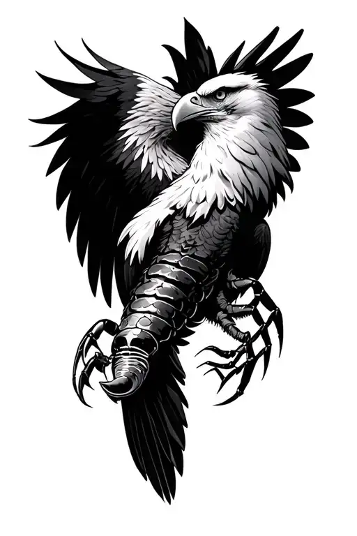 eagle vs. scorpion tattoo design idea