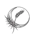 moon, sun, wheat grass tattoo design idea