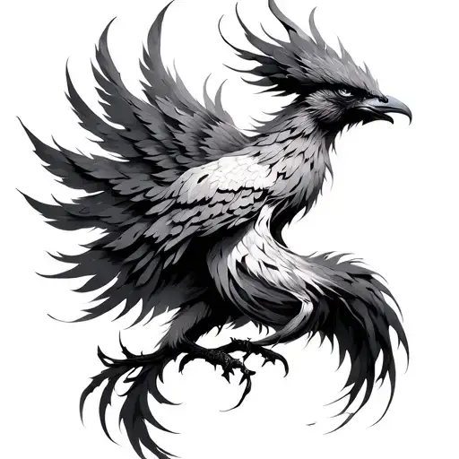 Feminine Phoenix tattoo design idea