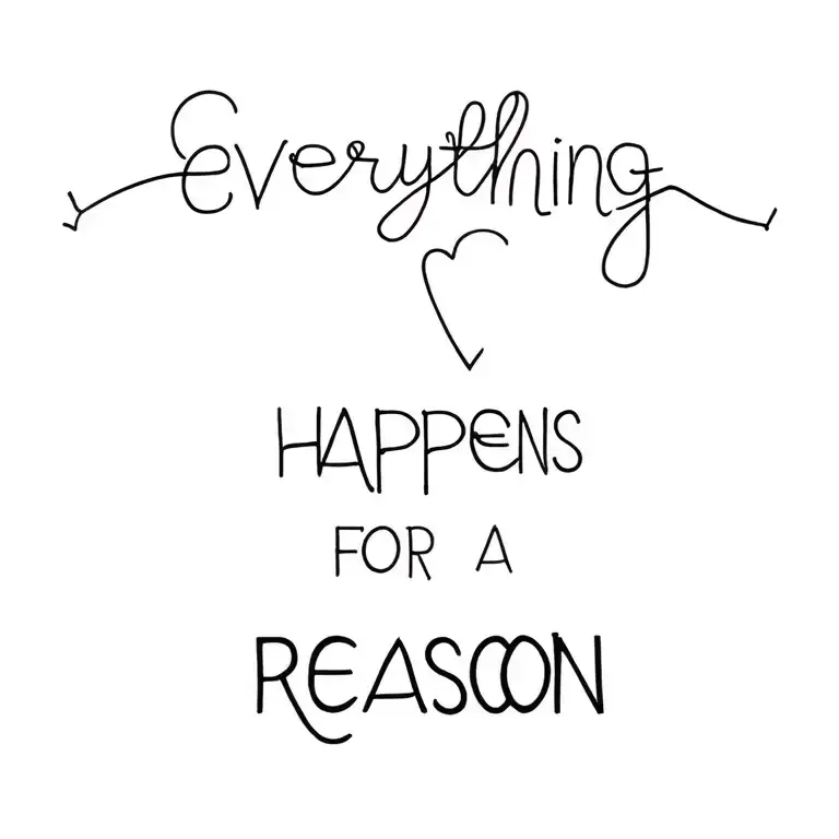 My current tattoo says everything happens for a reason down my spine minimalist one line tattoo nothing girly  tattoo design idea