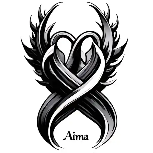 "Aima " infinity symbol incorporated tattoo design idea