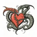 two scorpions battling making a heart shape with their tails  tattoo design idea