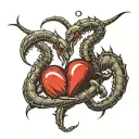 two scorpions battling making a heart shape with their tails  tattoo design idea