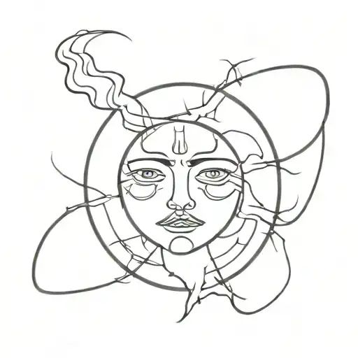 bad guy smoked and drank until he met a girl: his sun tattoo design idea