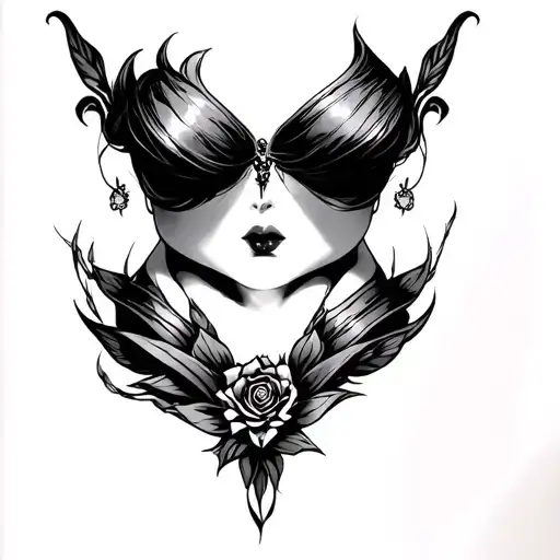 Cleavage tattoo design idea