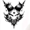 Cleavage tattoo design idea