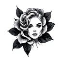 Cleavage tattoo design idea