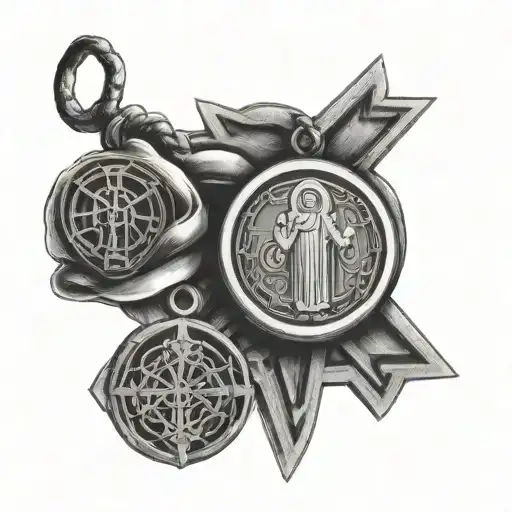 St. Benedict medal tattoo design idea
