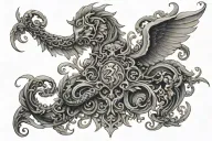 Trubey across upper back tattoo design idea