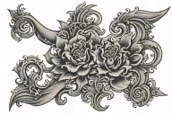 Trubey across upper back tattoo design idea