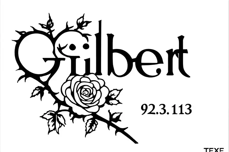 "Gilbert 9.23.13" rose bush with thorns tattoo design idea